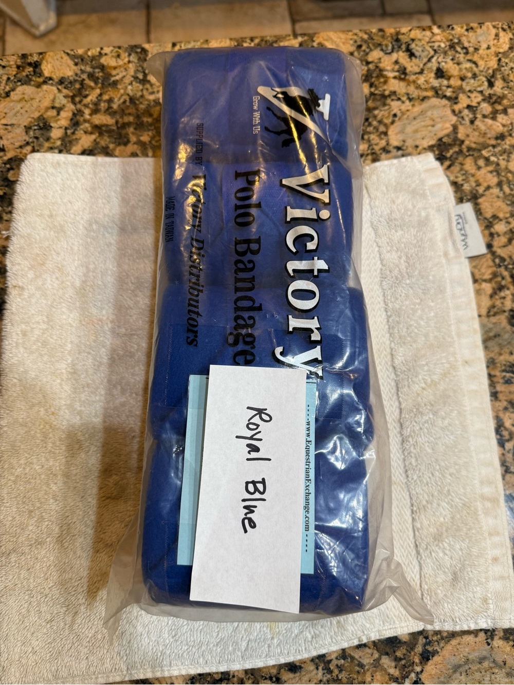 Horse size NEW Victory Polo leg Bandage - Royal Blue fleece - 4 count